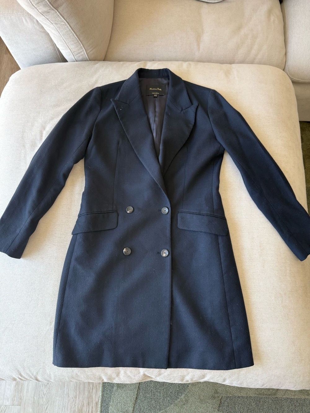 Navy Wool Blazer Coat